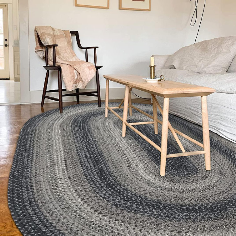 Ebern Designs Ottaviana Handmade Hand Braided Gray Rug Wayfair